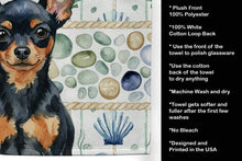 Load image into Gallery viewer, Black and Tan Russian Toy Coastal Sea Glass Kitchen Towel