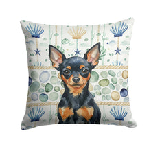 Load image into Gallery viewer, Black and Tan Russian Toy Coastal Sea Glass Throw Pillow