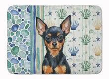 Load image into Gallery viewer, Black and Tan Russian Toy Coastal Sea Glass Memory Foam Kitchen Mat