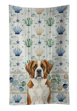 Load image into Gallery viewer, Brown and White Saint Bernard Coastal Sea Glass Kitchen Towel
