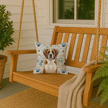 Load image into Gallery viewer, Brown and White Saint Bernard Coastal Sea Glass Throw Pillow