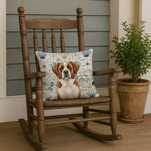 Load image into Gallery viewer, Brown and White Saint Bernard Coastal Sea Glass Throw Pillow