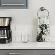 Load image into Gallery viewer, Black and Tan Saluki Coastal Sea Glass Kitchen Towel