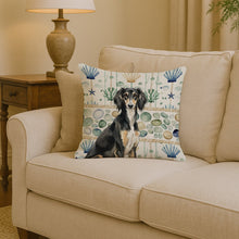 Load image into Gallery viewer, Black and Tan Saluki Coastal Sea Glass Throw Pillow