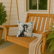 Load image into Gallery viewer, Black and Tan Saluki Coastal Sea Glass Throw Pillow