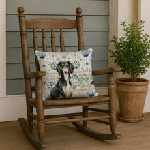 Load image into Gallery viewer, Black and Tan Saluki Coastal Sea Glass Throw Pillow