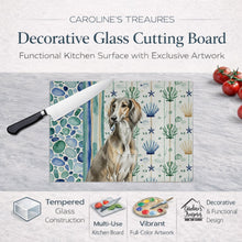 Load image into Gallery viewer, Grizzle Saluki Coastal Sea Glass Glass Cutting Board