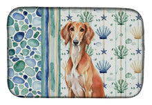 Load image into Gallery viewer, Red Saluki Coastal Sea Glass Dish Drying Mat