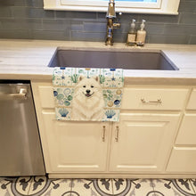Load image into Gallery viewer, Cream Samoyed Coastal Sea Glass Kitchen Towel