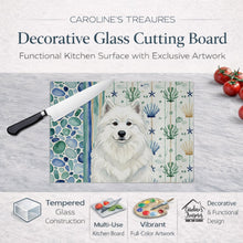 Load image into Gallery viewer, White Samoyed Coastal Sea Glass Glass Cutting Board