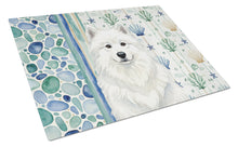 Load image into Gallery viewer, White Samoyed Coastal Sea Glass Glass Cutting Board