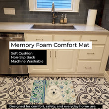 Load image into Gallery viewer, White Samoyed Coastal Sea Glass Memory Foam Kitchen Mat