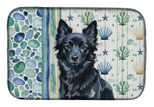 Load image into Gallery viewer, Schipperke Coastal Sea Glass Dish Drying Mat