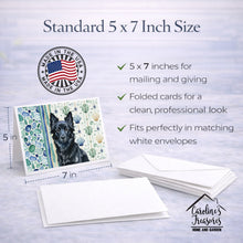 Load image into Gallery viewer, Schipperke Coastal Sea Glass Greeting Cards Pack of 8