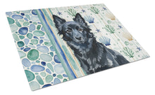 Load image into Gallery viewer, Schipperke Coastal Sea Glass Glass Cutting Board