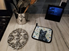 Load image into Gallery viewer, Schipperke Coastal Sea Glass Pair of Pot Holders