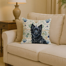 Load image into Gallery viewer, Schipperke Coastal Sea Glass Throw Pillow