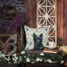 Load image into Gallery viewer, Schipperke Coastal Sea Glass Throw Pillow