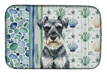 Load image into Gallery viewer, Schnauzer Coastal Sea Glass Dish Drying Mat