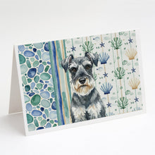 Load image into Gallery viewer, Schnauzer Coastal Sea Glass Greeting Cards Pack of 8