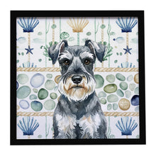 Load image into Gallery viewer, Schnauzer Coastal Sea Glass Framed Metal Print