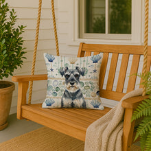 Load image into Gallery viewer, Schnauzer Coastal Sea Glass Throw Pillow