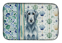 Load image into Gallery viewer, Blue-Gray Scottish Deerhound Coastal Sea Glass Dish Drying Mat