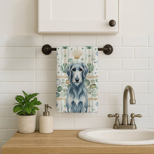 Load image into Gallery viewer, Blue-Gray Scottish Deerhound Coastal Sea Glass Kitchen Towel