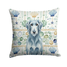 Load image into Gallery viewer, Blue-Gray Scottish Deerhound Coastal Sea Glass Throw Pillow
