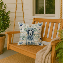 Load image into Gallery viewer, Blue-Gray Scottish Deerhound Coastal Sea Glass Throw Pillow