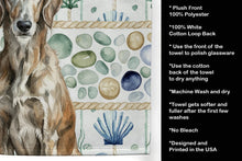 Load image into Gallery viewer, Brindle Scottish Deerhound Coastal Sea Glass Kitchen Towel