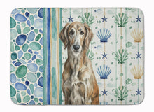 Load image into Gallery viewer, Brindle Scottish Deerhound Coastal Sea Glass Memory Foam Kitchen Mat