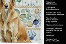 Load image into Gallery viewer, Wheaten Scottish Deerhound Coastal Sea Glass Kitchen Towel