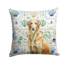 Load image into Gallery viewer, Wheaten Scottish Deerhound Coastal Sea Glass Throw Pillow
