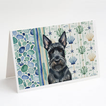 Load image into Gallery viewer, Scottish Terrier Coastal Sea Glass Greeting Cards Pack of 8