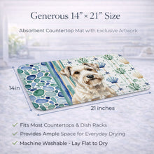 Load image into Gallery viewer, Sealyham Terrier Coastal Sea Glass Dish Drying Mat