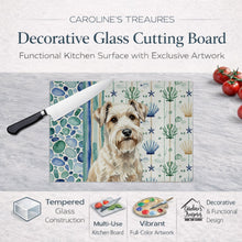 Load image into Gallery viewer, Sealyham Terrier Coastal Sea Glass Glass Cutting Board
