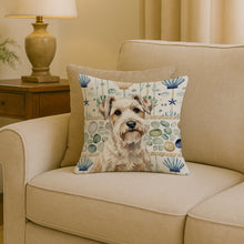 Load image into Gallery viewer, Sealyham Terrier Coastal Sea Glass Throw Pillow