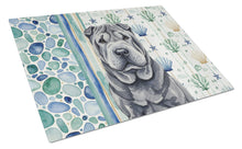 Load image into Gallery viewer, Black Shar Pei Coastal Sea Glass Glass Cutting Board