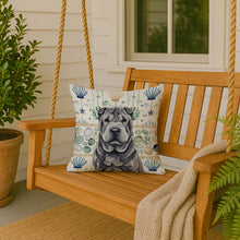 Load image into Gallery viewer, Black Shar Pei Coastal Sea Glass Throw Pillow