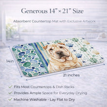 Load image into Gallery viewer, Shar Pei Coastal Sea Glass Dish Drying Mat