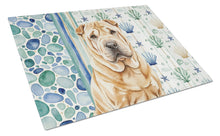 Load image into Gallery viewer, Red Shar Pei Coastal Sea Glass Glass Cutting Board