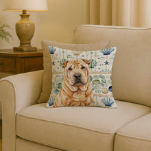 Load image into Gallery viewer, Red Shar Pei Coastal Sea Glass Throw Pillow