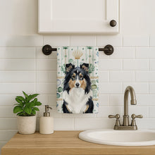 Load image into Gallery viewer, Tricolor Sheltie Coastal Sea Glass Kitchen Towel