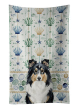 Load image into Gallery viewer, Tricolor Sheltie Coastal Sea Glass Kitchen Towel