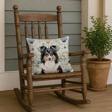 Load image into Gallery viewer, Tricolor Sheltie Coastal Sea Glass Throw Pillow