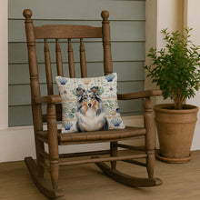 Load image into Gallery viewer, Blue Merle Sheltie Coastal Sea Glass Throw Pillow