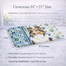 Load image into Gallery viewer, Sable Sheltie Coastal Sea Glass Dish Drying Mat