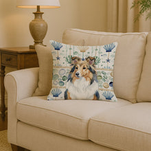 Load image into Gallery viewer, Sable Sheltie Coastal Sea Glass Throw Pillow