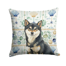 Load image into Gallery viewer, Black and Tan Shiba Inu Coastal Sea Glass Throw Pillow